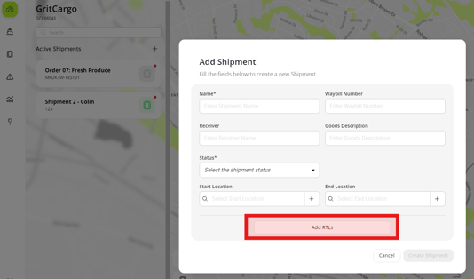 Creating a Shipment Step 2.1